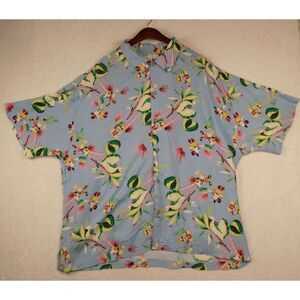 Vintage Disney Store Mickey Mouse Print Hawaiian Aloha Shirt Rayon Size XXL